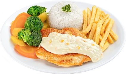 Filé de frango com creme de milho