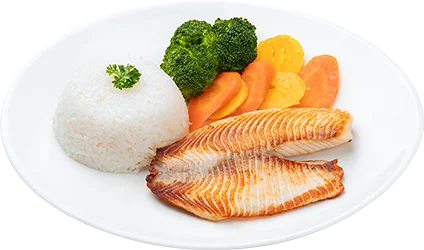 Tilápia com legumes