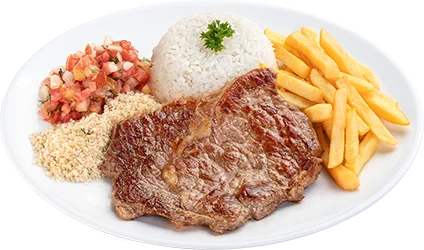 Contrafilé com vinagrete